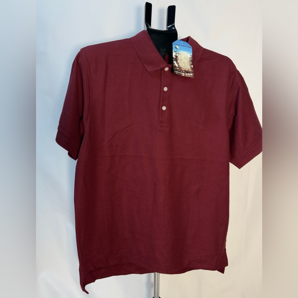 Classic Burgundy 100% Cotton Polo Shirt - Size Small